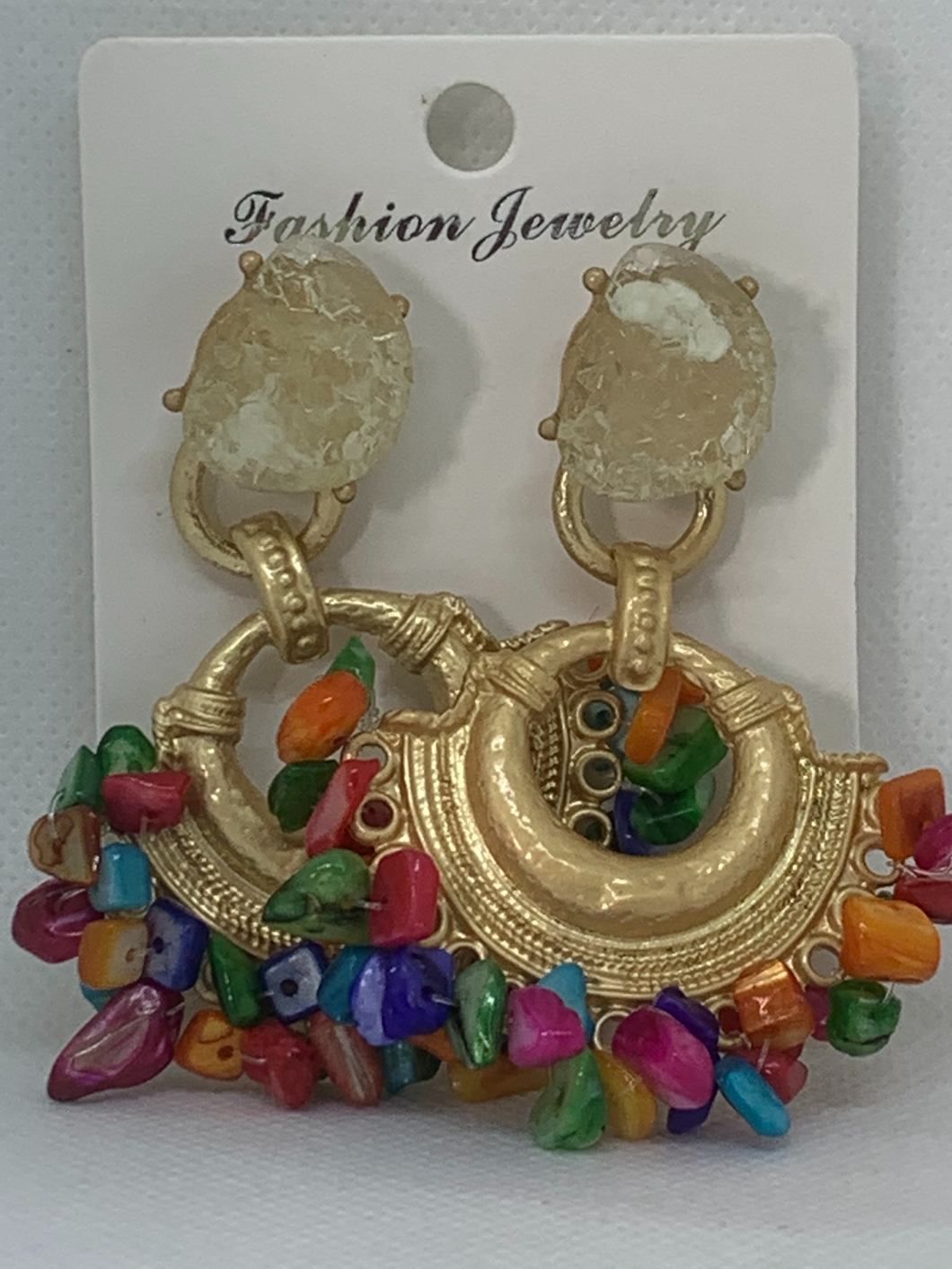 rainbow stone earrings